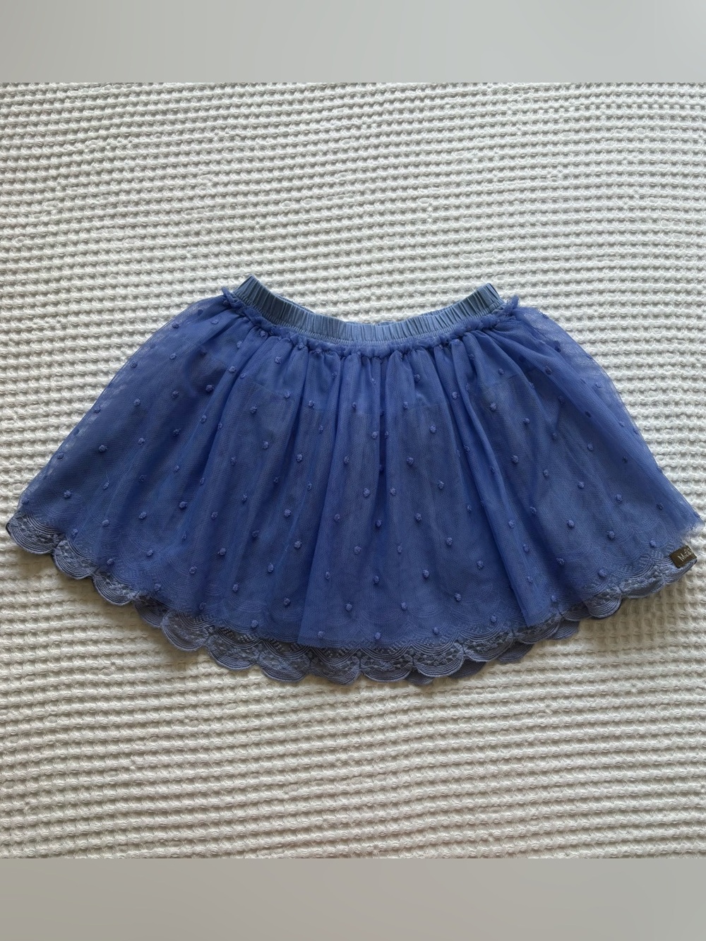 Matilda Jane “Mother May I” Swiss Dot Tulle Scalloped Skirt Periwinkle Blue - 8